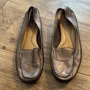 Born Women's Metallic Brown Leather Loafers